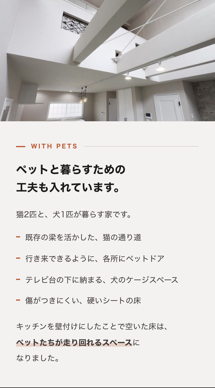 猫2匹と犬1匹のためのキャットウォークとペットドア